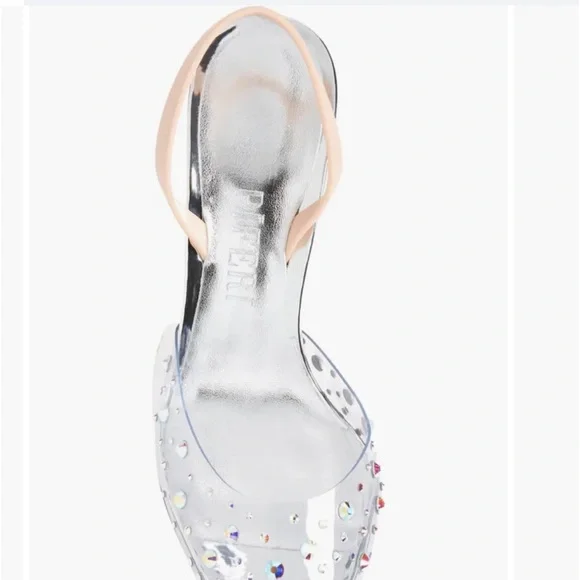 Piferi Upanova Transparent Crystal Embellished Pointed Toe Slingback Pump (35.5) - Picture 5 of 6